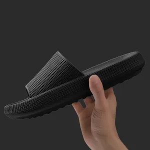(1 pair) Size 42-43 Bathing Shoes Women's Beach Slippers Bathing Slippers Water Repellent Summer Sandals - Black