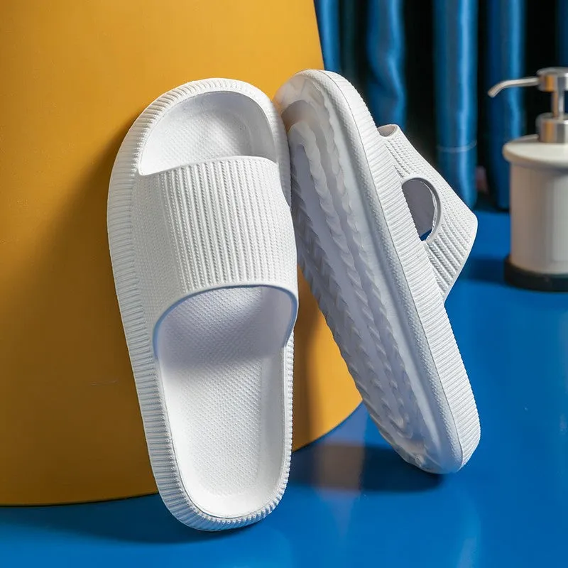 (1 pair) Size 42-43 Bathing Shoes Women's Beach Slippers Bathing Slippers Water Repellent Summer Sandals - Black