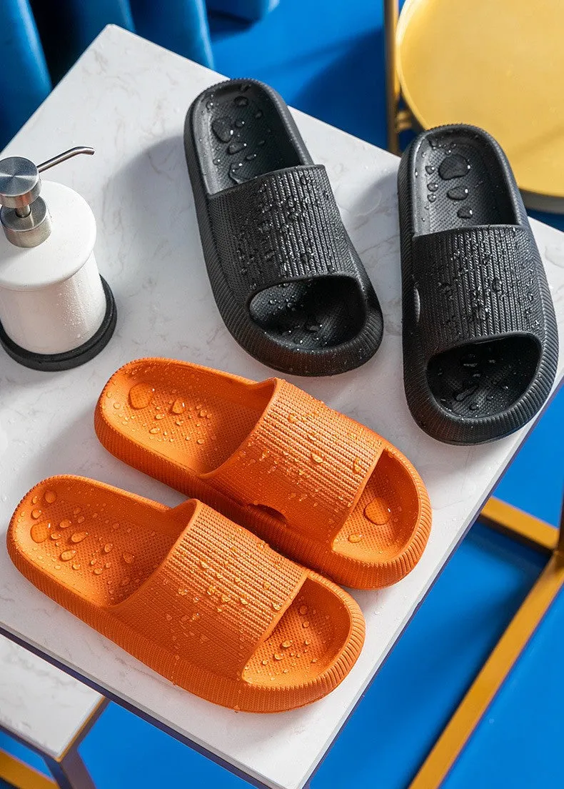 (1 pair) Size 42-43 Bathing Shoes Women's Beach Slippers Bathing Slippers Water Repellent Summer Sandals - Black