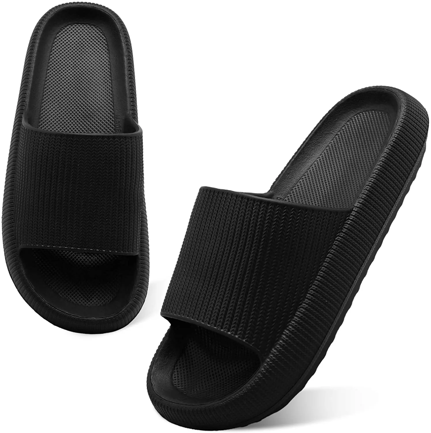2021 Newest Thickened Anti-Slip Unisex Ultra-Soft Quick-Drying Wearable Silent Pillow Slides Home Casual Style Slippers for Men Women