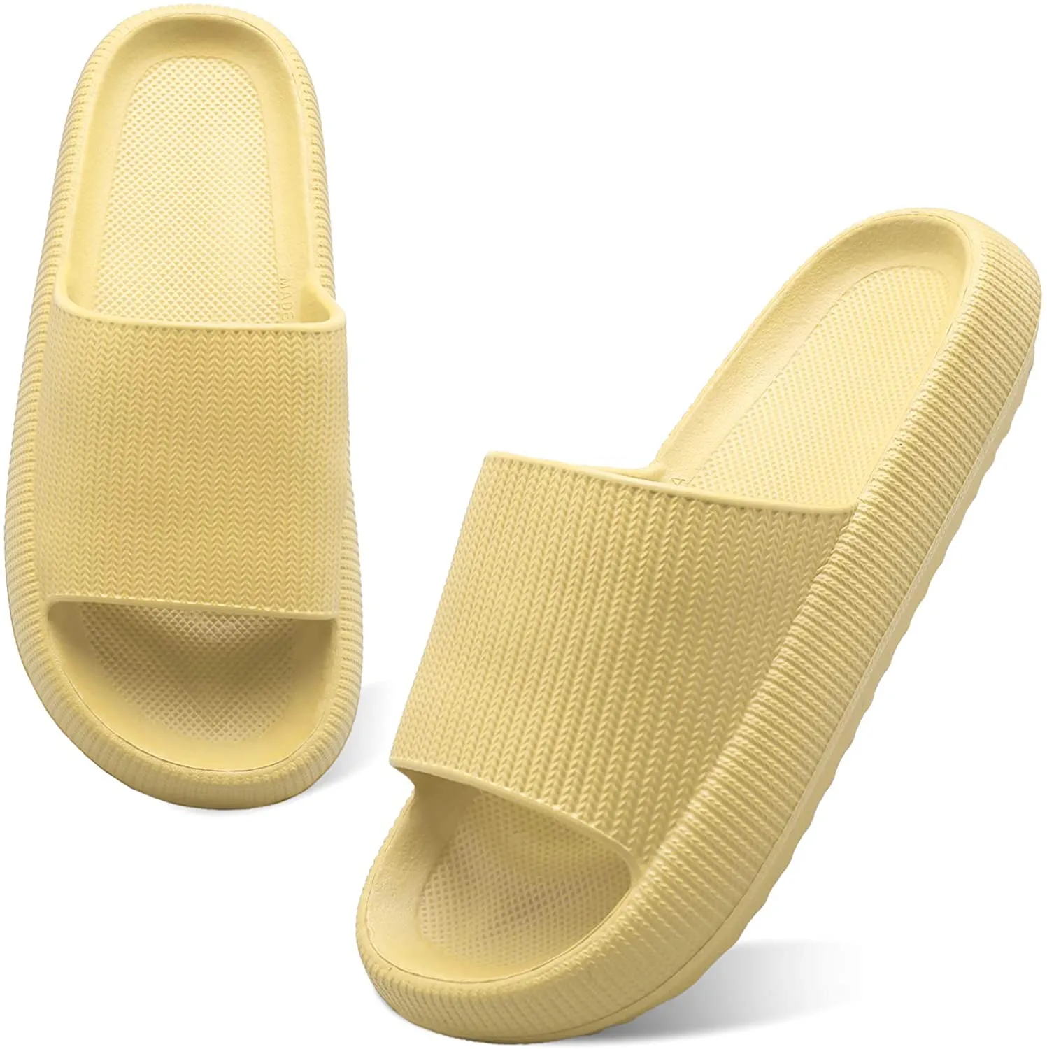 2021 Newest Thickened Anti-Slip Unisex Ultra-Soft Quick-Drying Wearable Silent Pillow Slides Home Casual Style Slippers for Men Women