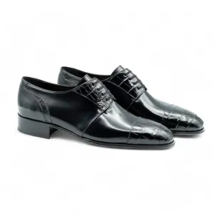 Artioli Tommaso Men's Shoes Exotic Crocodile / Calf-Skin Leather Derby Oxfords (ART1046)