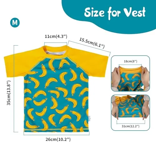 babygoal Baby Boy Swimsuit 2-Piece for 0-12 Months Infants, Bathing Suit Swim Diaper with Top Short Sleeves for Swim Lessons and Beach-Dinosaur Design