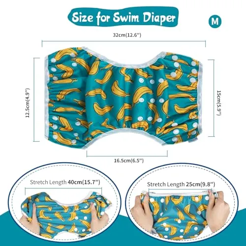 babygoal Baby Boy Swimsuit 2-Piece for 0-12 Months Infants, Bathing Suit Swim Diaper with Top Short Sleeves for Swim Lessons and Beach-Dinosaur Design