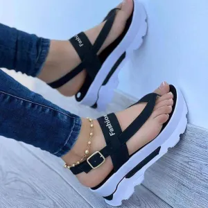 Back to school outfit Sonicelife  Women Sandals New Platform Sandals For Summer Wedges Shoes Women Platform Heels Sandalias Mujer Luxury Summer Flip Flops