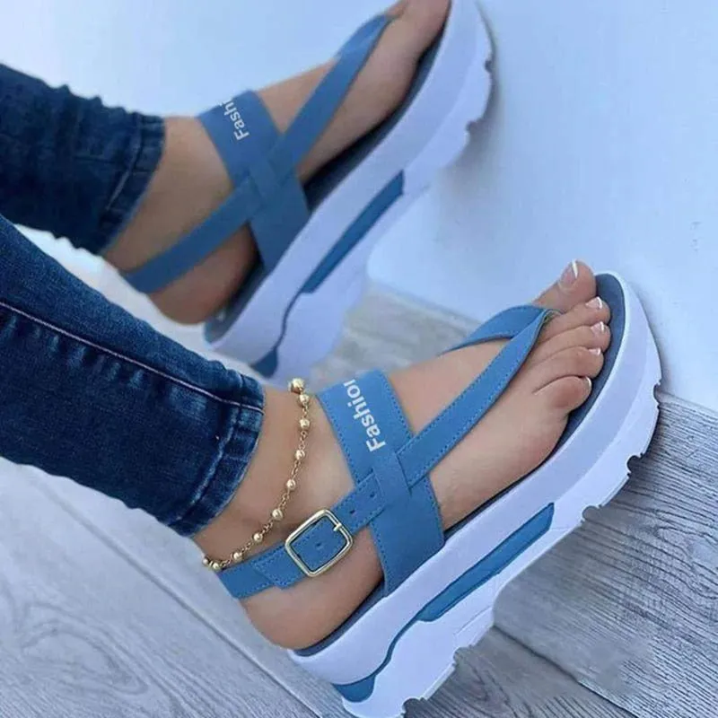 Back to school outfit Sonicelife  Women Sandals New Platform Sandals For Summer Wedges Shoes Women Platform Heels Sandalias Mujer Luxury Summer Flip Flops