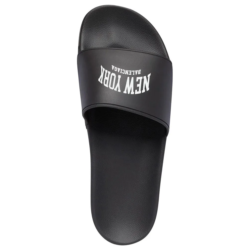 Balenciaga Women's Cities New York Pool Rubber Slide Sandals in Black