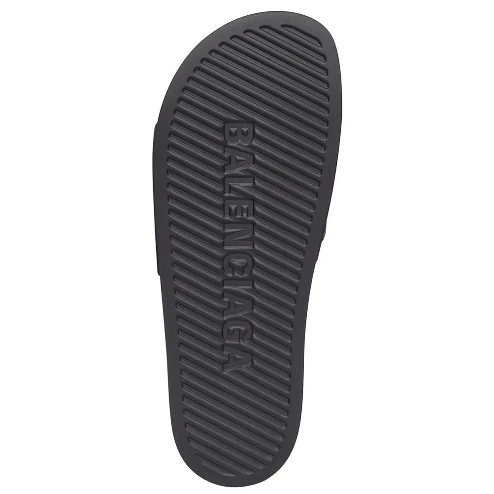 Balenciaga Women's Cities New York Pool Rubber Slide Sandals in Black