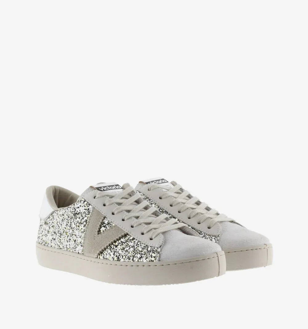 Berlin Glitter Trainers - Plata