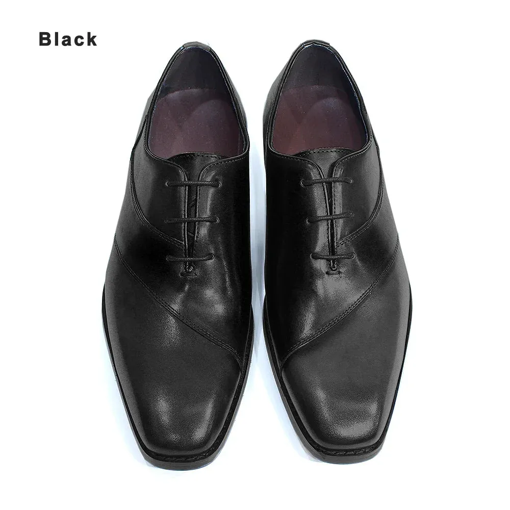 binfenxie  -  Italian Style Men's Oxfords Genuine Leather Male Wedding Party Dress Shoes for Men Lace-Up Office Suit Formal Shoes Mixed Colors