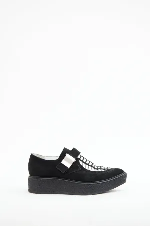 Black & White Suede Creeper Loafer