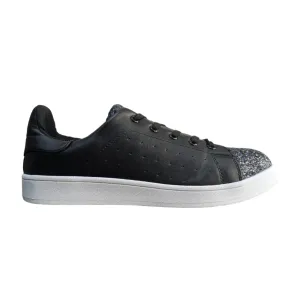 Black Glitter Embellished Sneakers by Schuh Size UK 7 / EU 41 / US 10