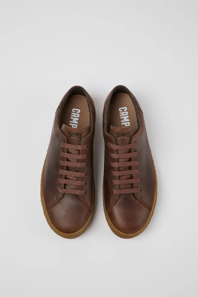 Camper Men's K100927 Peu Leather Casual Sneakers Brown