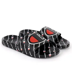 Champ Life Men's Slide Repeating  Logo - Black