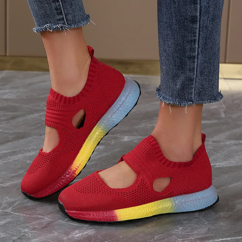 Cilool  Stretch Knit Walking Shoes