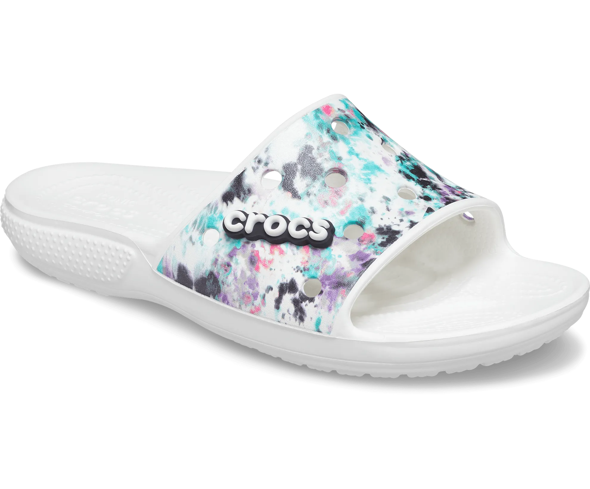 Crocs Unisex Classic Tie Dye Slide - White