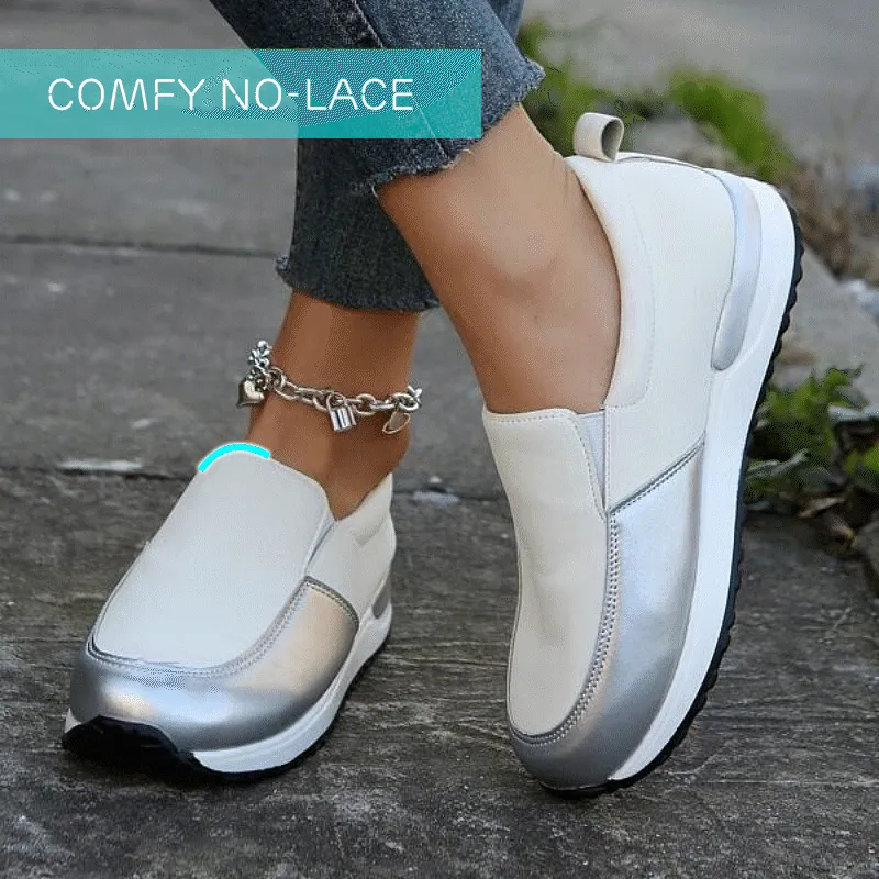 Cuzcare Orthopedic Shoes Women Comfy Slip-on Arch Support Round Toe Modern Fashion