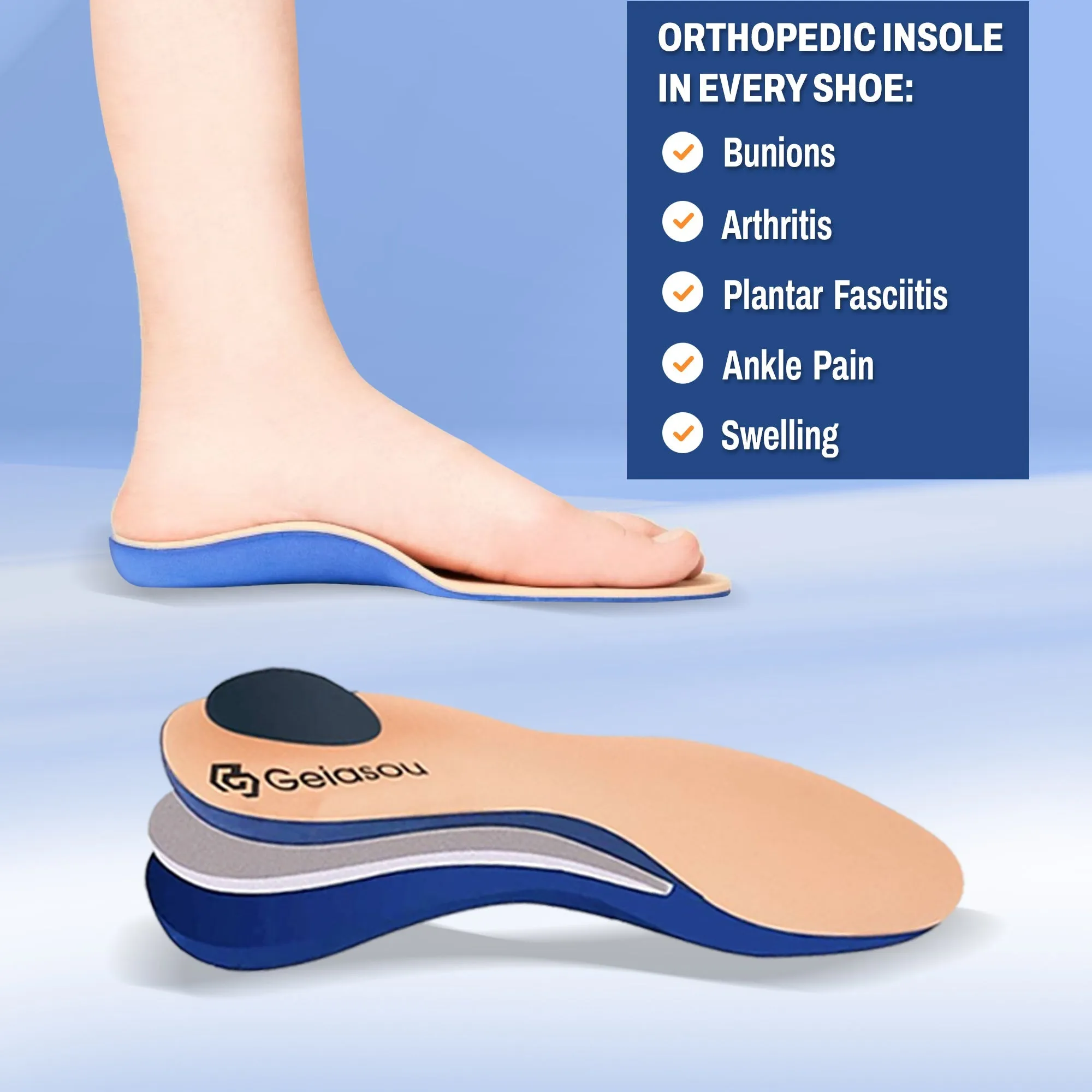 Cuzcare Orthopedic Shoes Women Comfy Slip-on Arch Support Round Toe Modern Fashion
