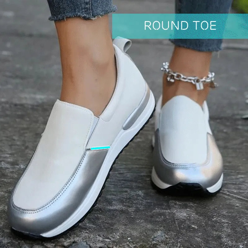Cuzcare Orthopedic Shoes Women Comfy Slip-on Arch Support Round Toe Modern Fashion