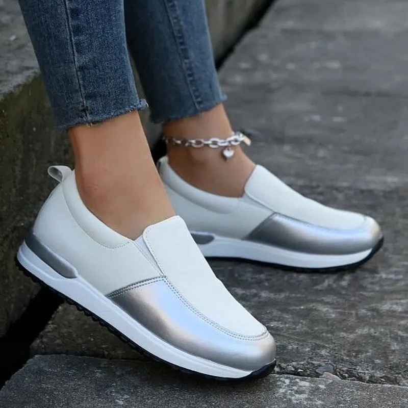Cuzcare Orthopedic Shoes Women Comfy Slip-on Arch Support Round Toe Modern Fashion