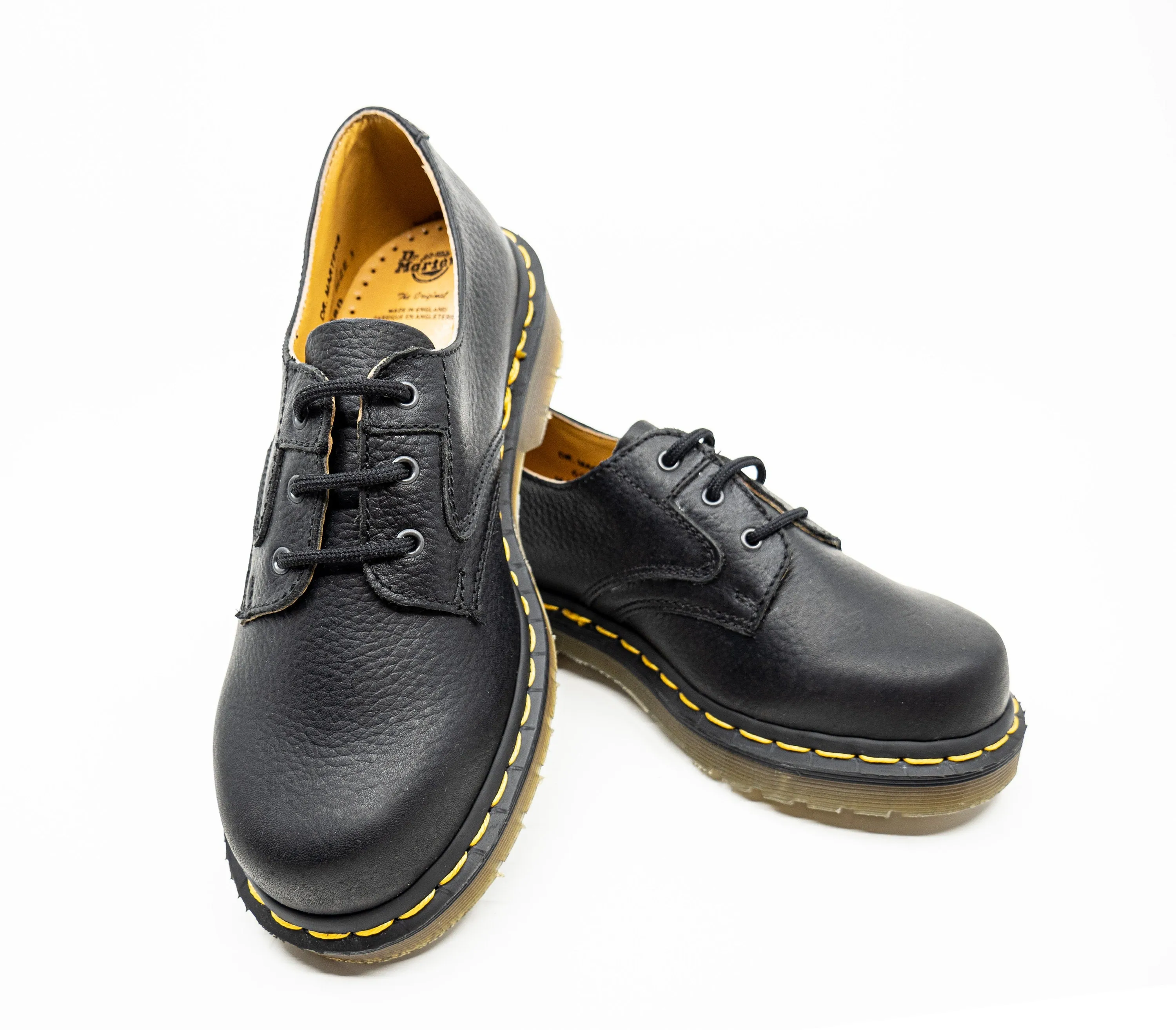 Dr Martens Made in England 1990's, size UK 2-5, Black Gibson Shoes, Black Leather Shoes, BA458A