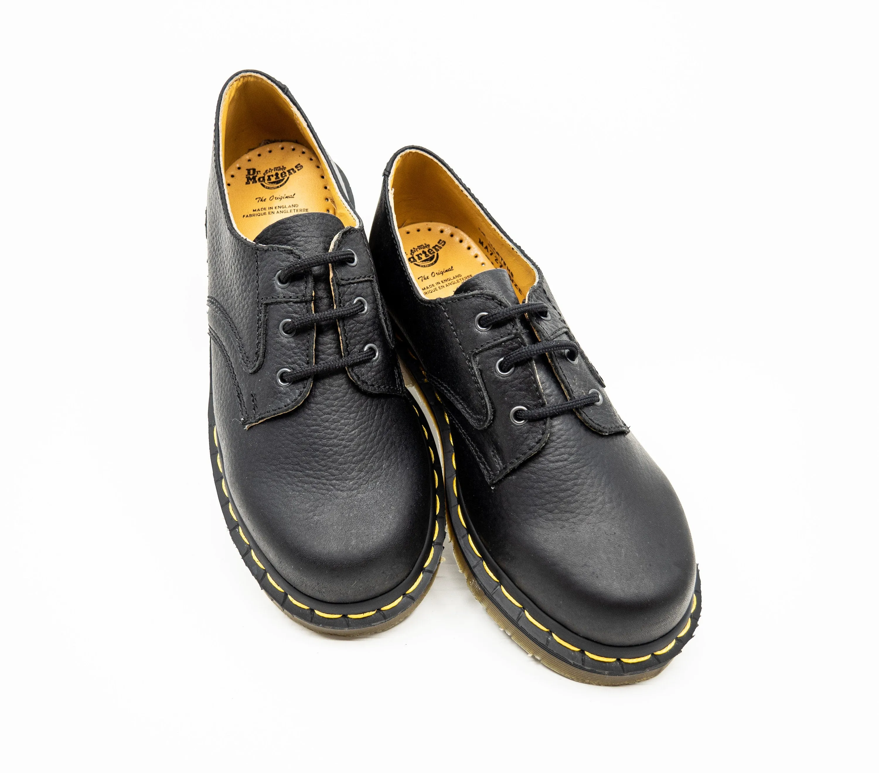 Dr Martens Made in England 1990's, size UK 2-5, Black Gibson Shoes, Black Leather Shoes, BA458A
