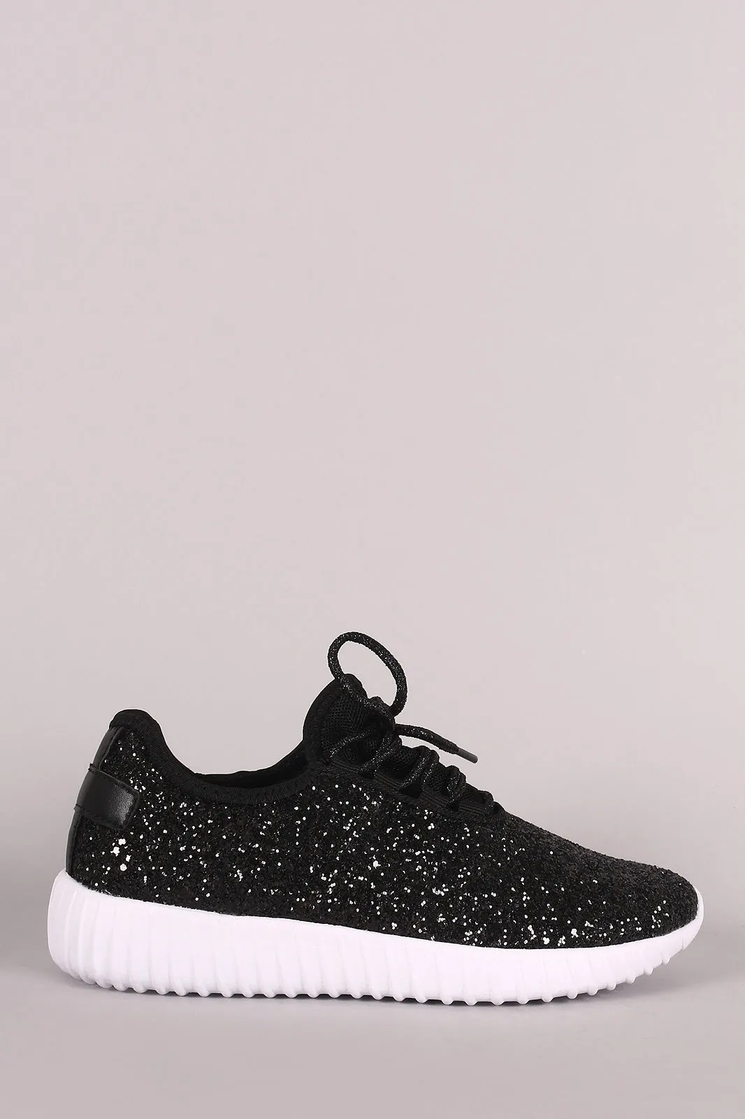 Encrusted Sparkling Glitter Lace Up Rigged Sneaker