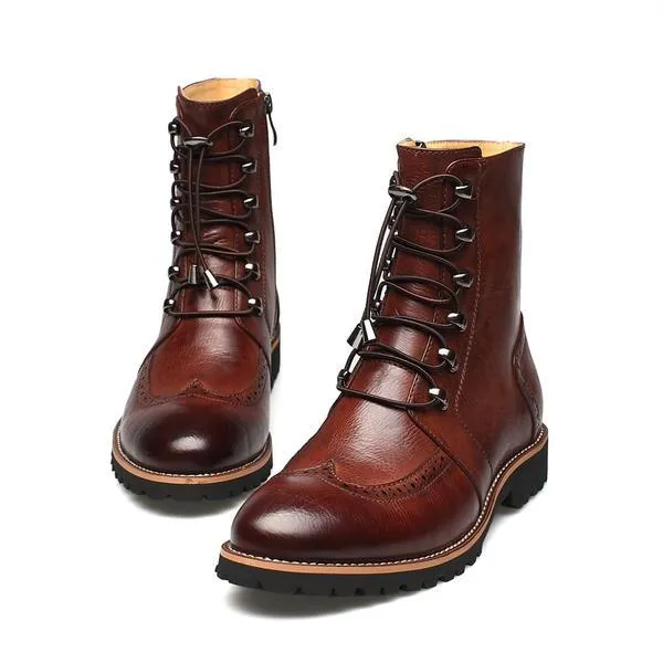 Fashion Bullock Shoes Handmade Warm Genuine Leather Winter Boots