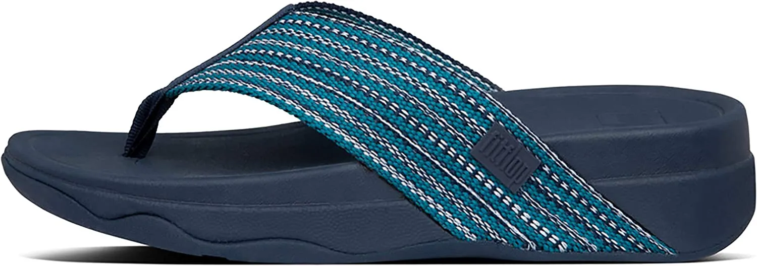 FitFlop Surfa Sandals Sea Blue Open Toe Slip On Flat Thong Flip Flop Sandals
