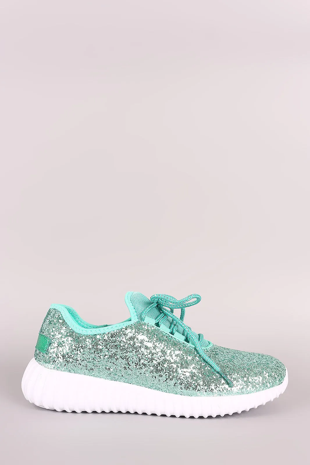 Glitter Ridge Sole Lace Up Sneakers