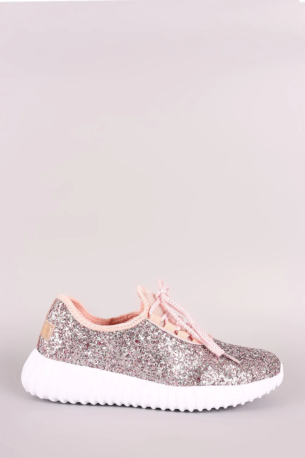 Glitter Ridge Sole Lace Up Sneakers