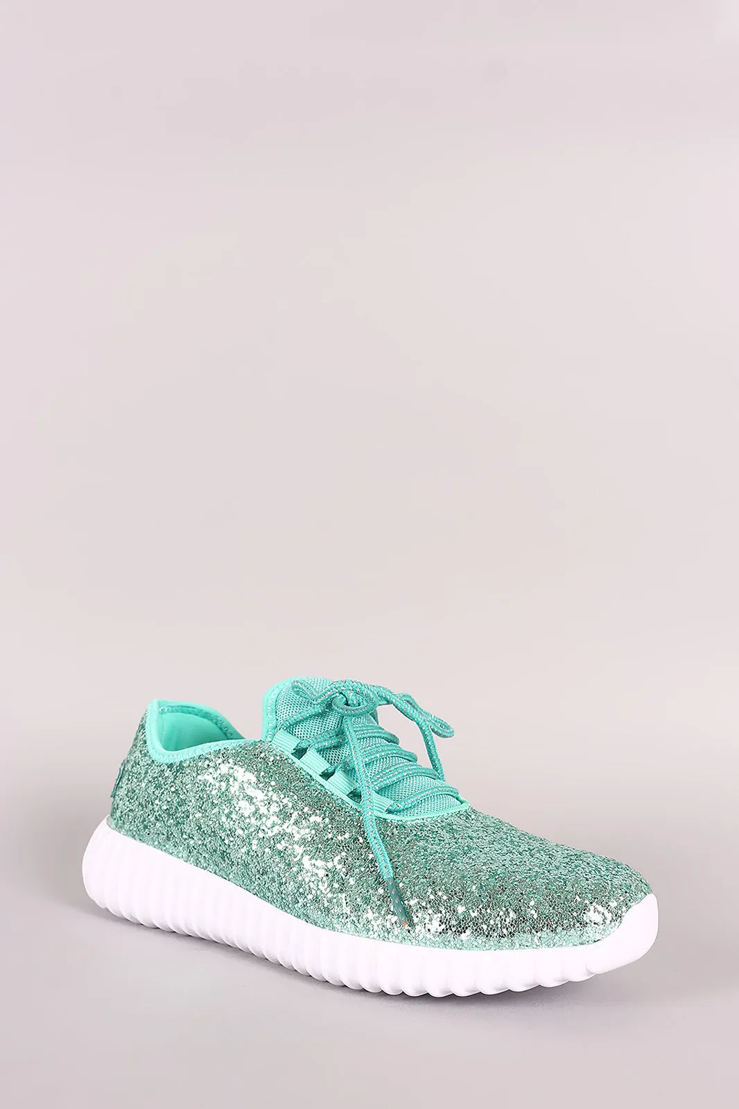 Glitter Ridge Sole Lace Up Sneakers