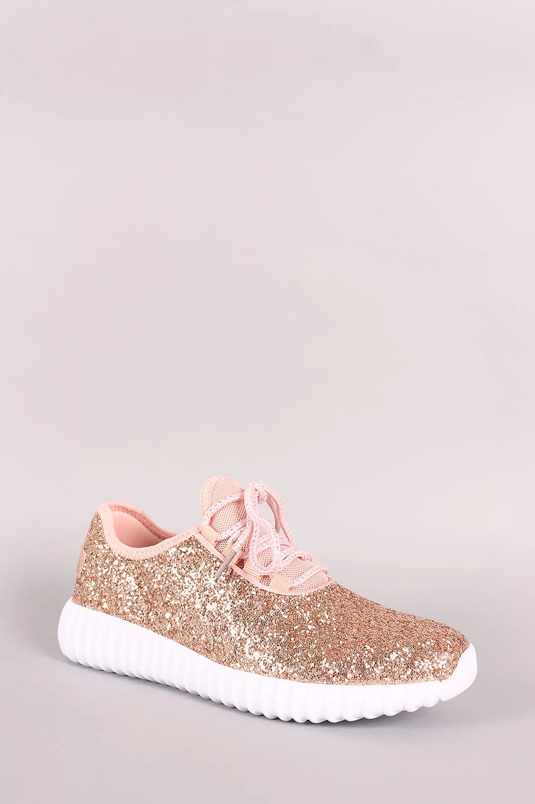 Glitter Ridge Sole Lace Up Sneakers