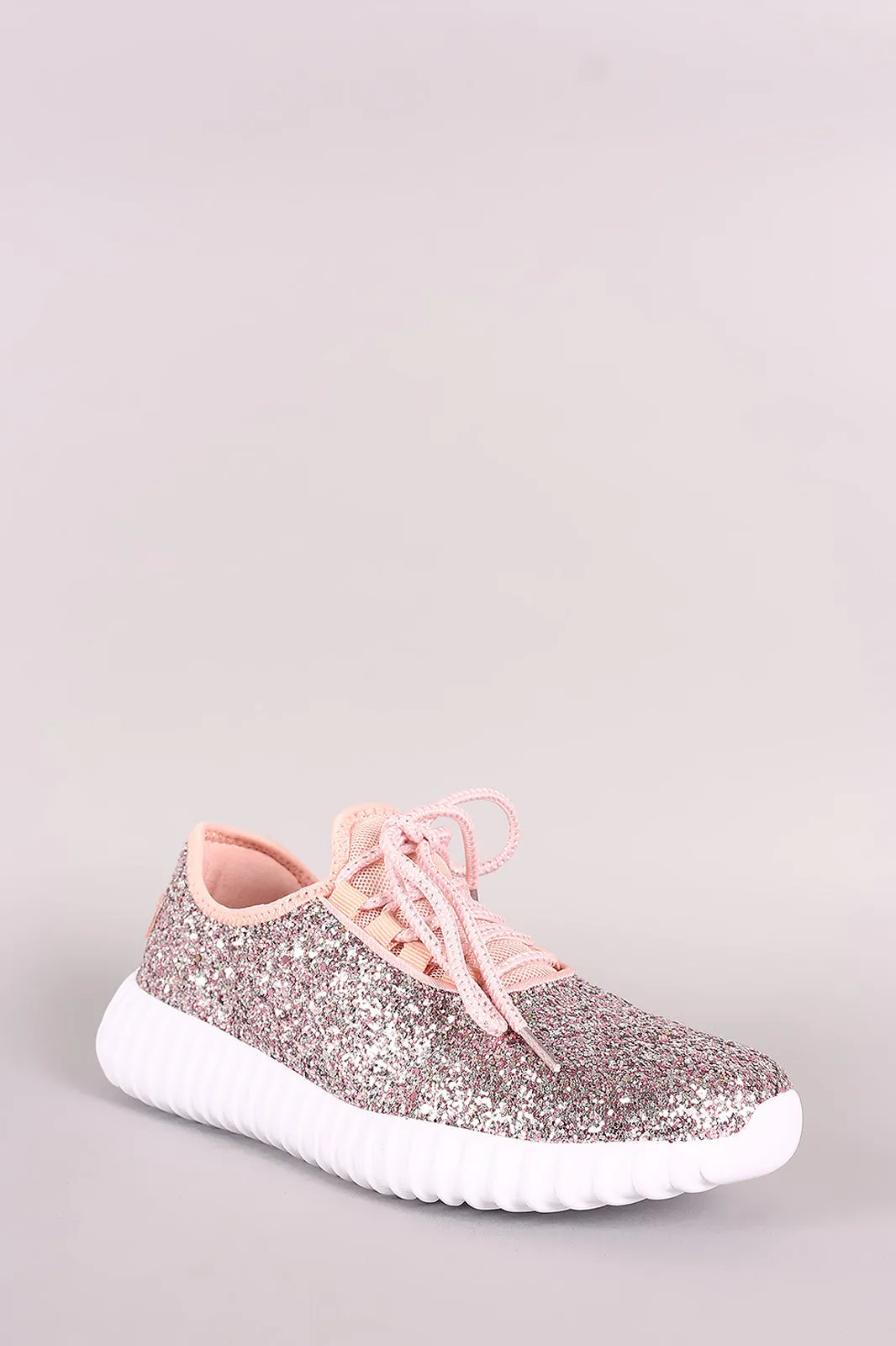 Glitter Ridge Sole Lace Up Sneakers