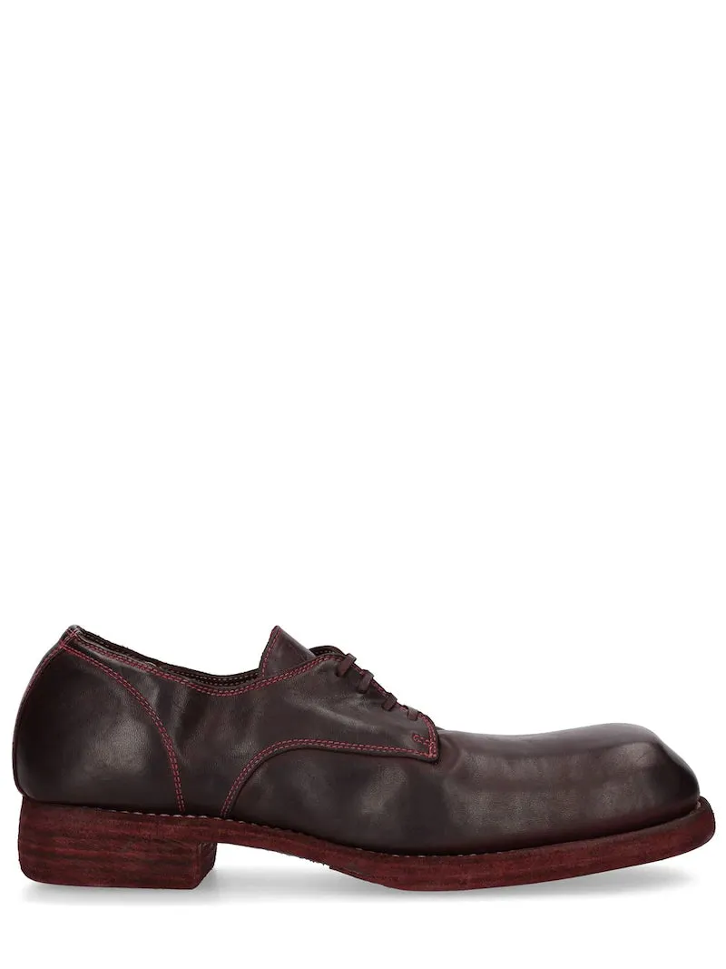 GUIDI 1896 DERBY LEATHER LACE-UP SHOES