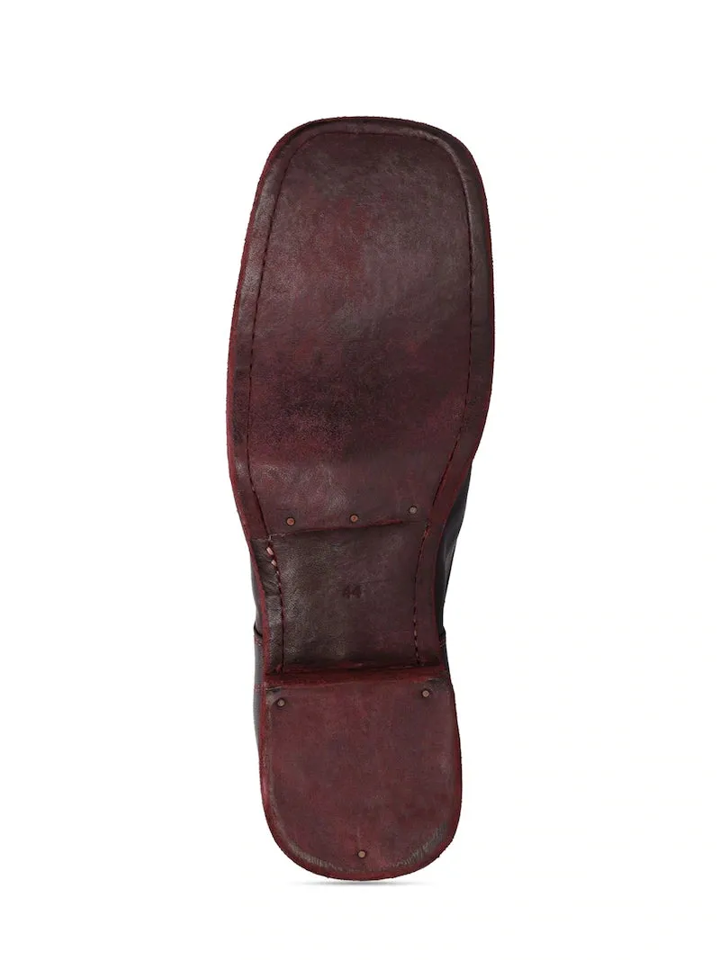 GUIDI 1896 DERBY LEATHER LACE-UP SHOES