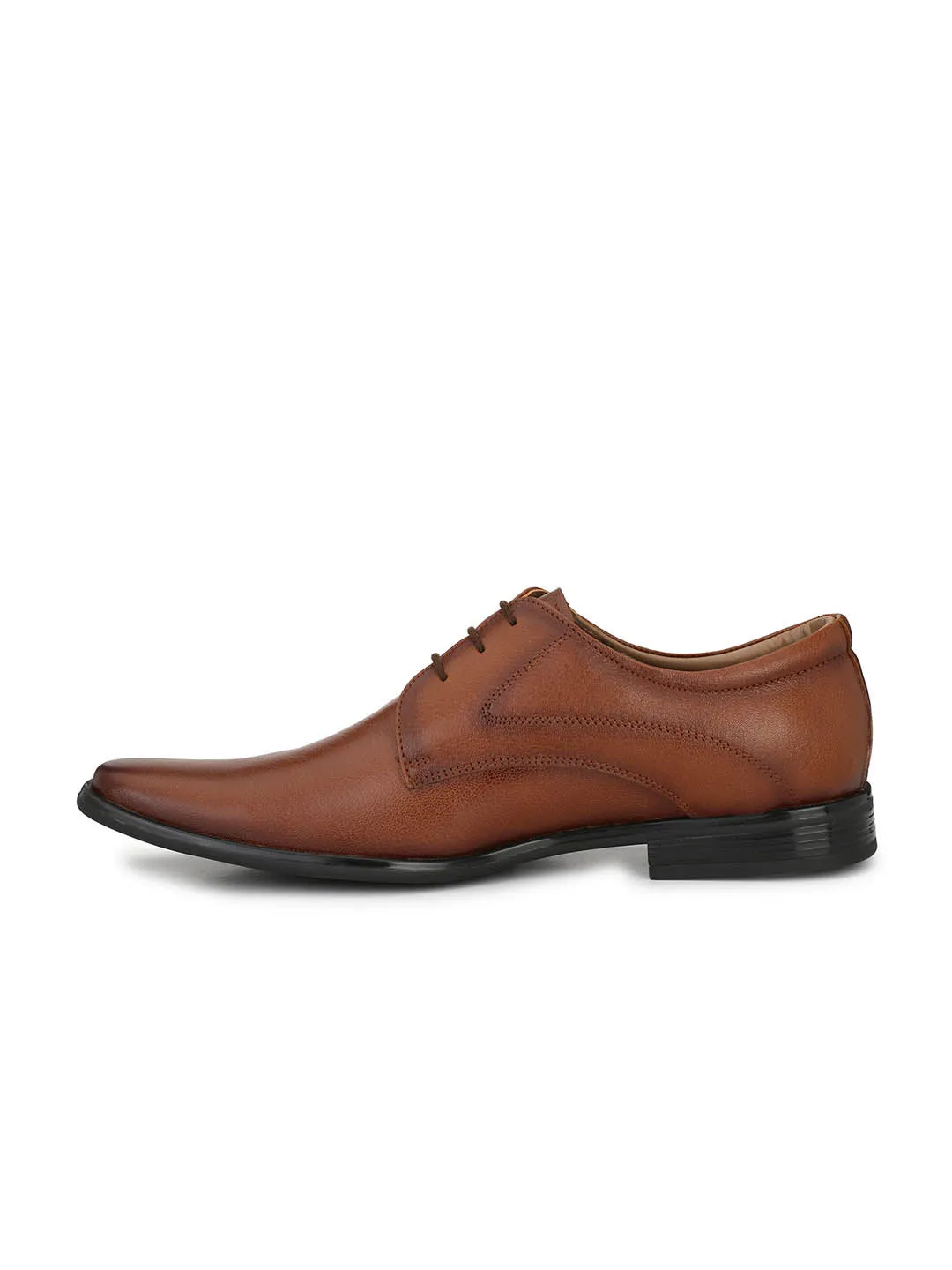 Hitz Men's Tan Leather Lace-up Formal Shoes