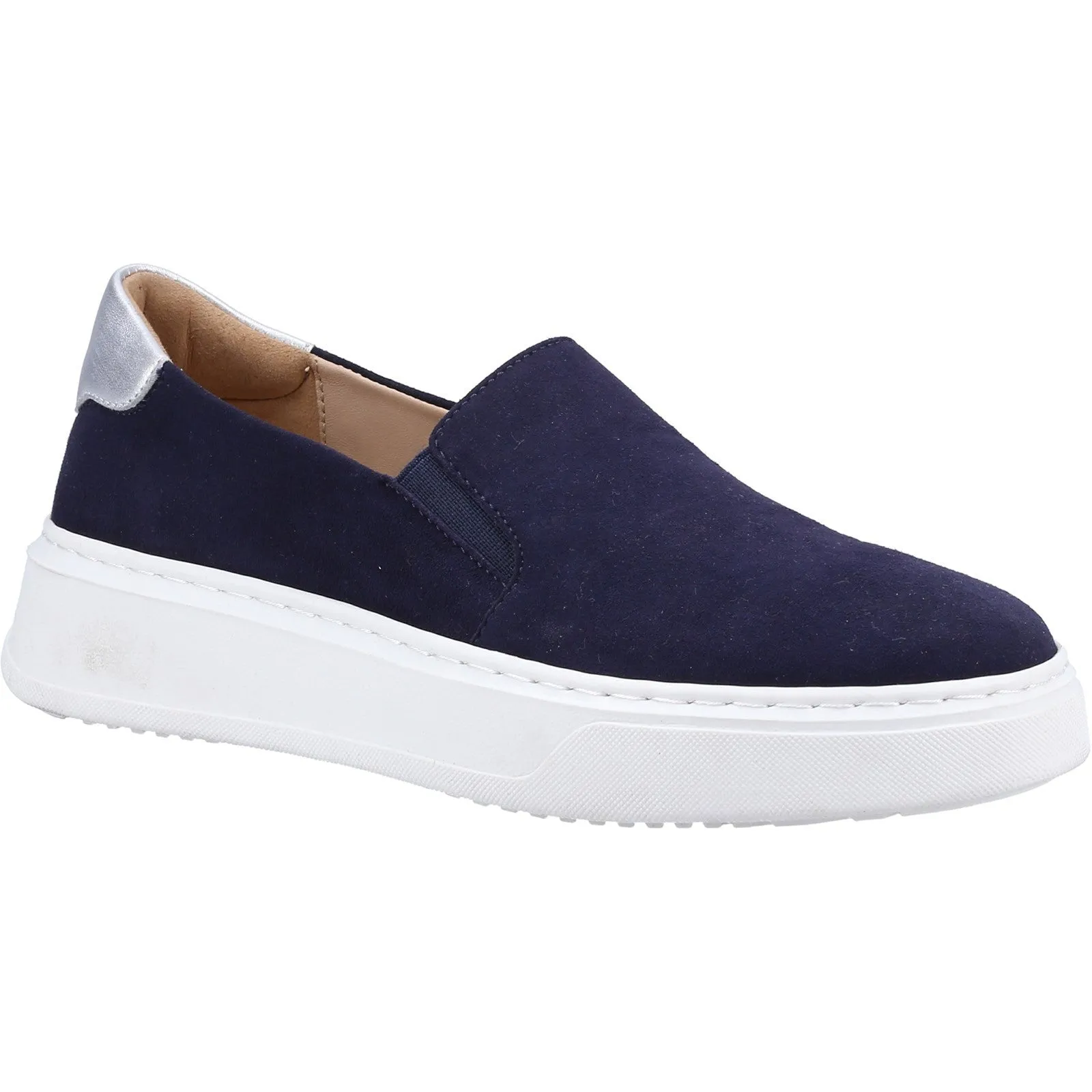 Hush Puppies Womens Corinne Slip On Suede Trainers - Navy