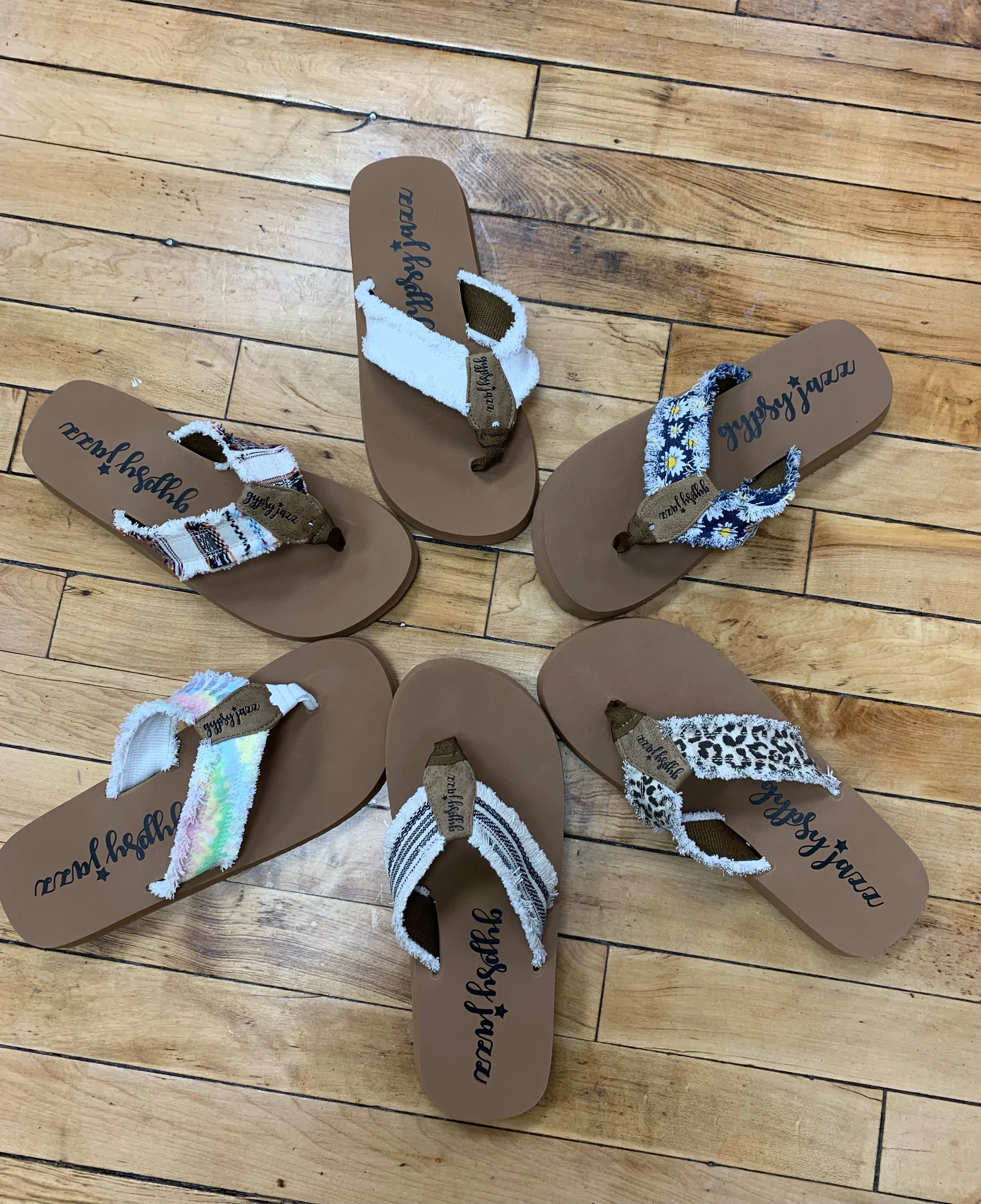 Jazzy Flip Flops - Cream Multi