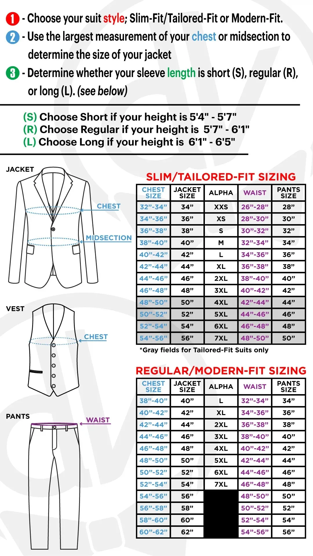 Jet Black Plaid 3-Piece Tailored-Fit Suit