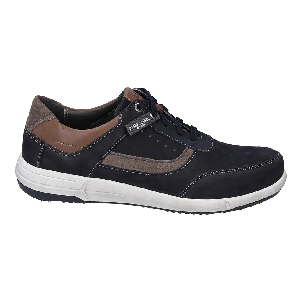 Josef Seibel Men's Enrico 05 Leather Casual Shoes Trainers Indigo Blue