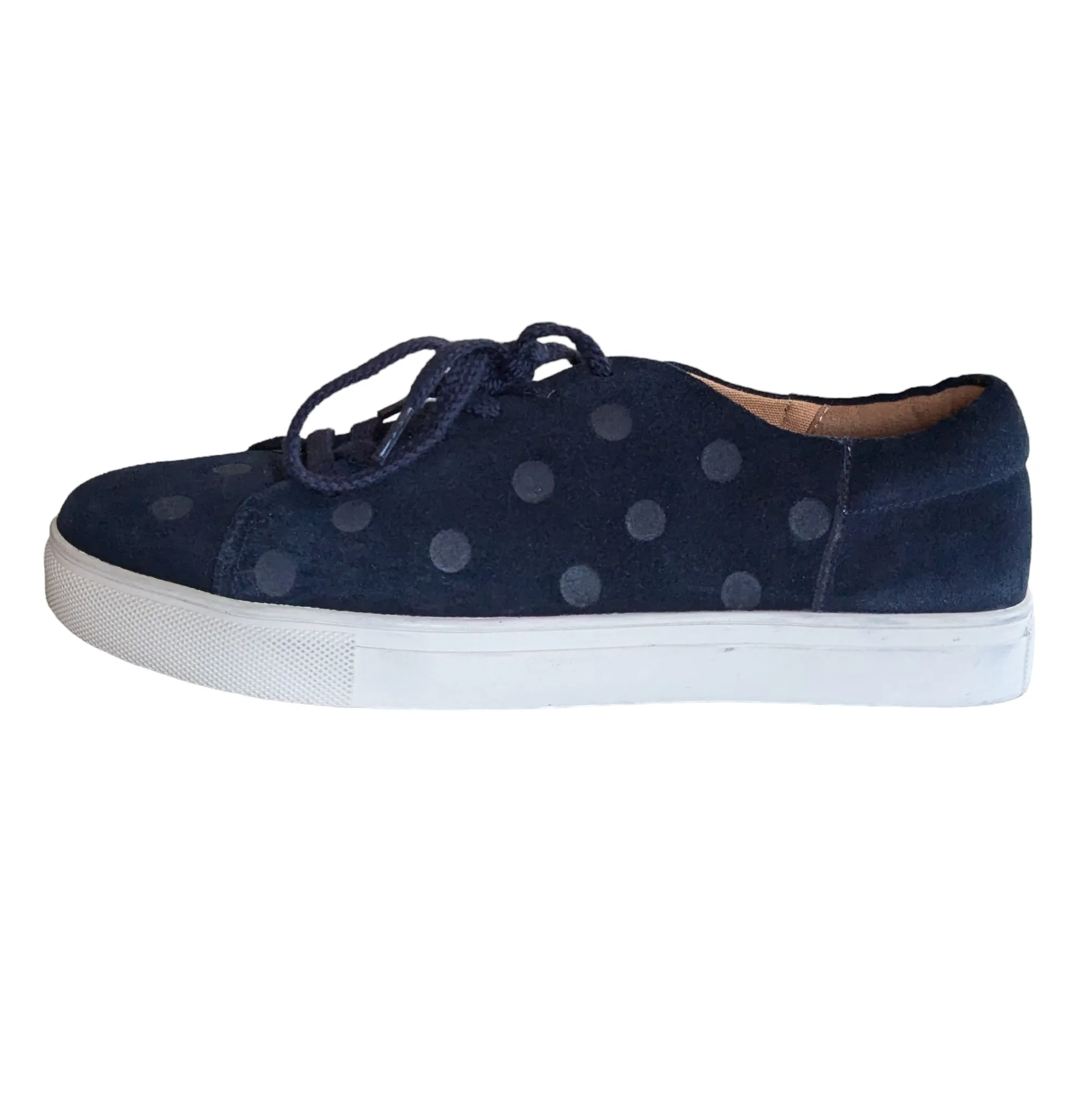 Joules Polka Dot Suede Sneakers Size 6