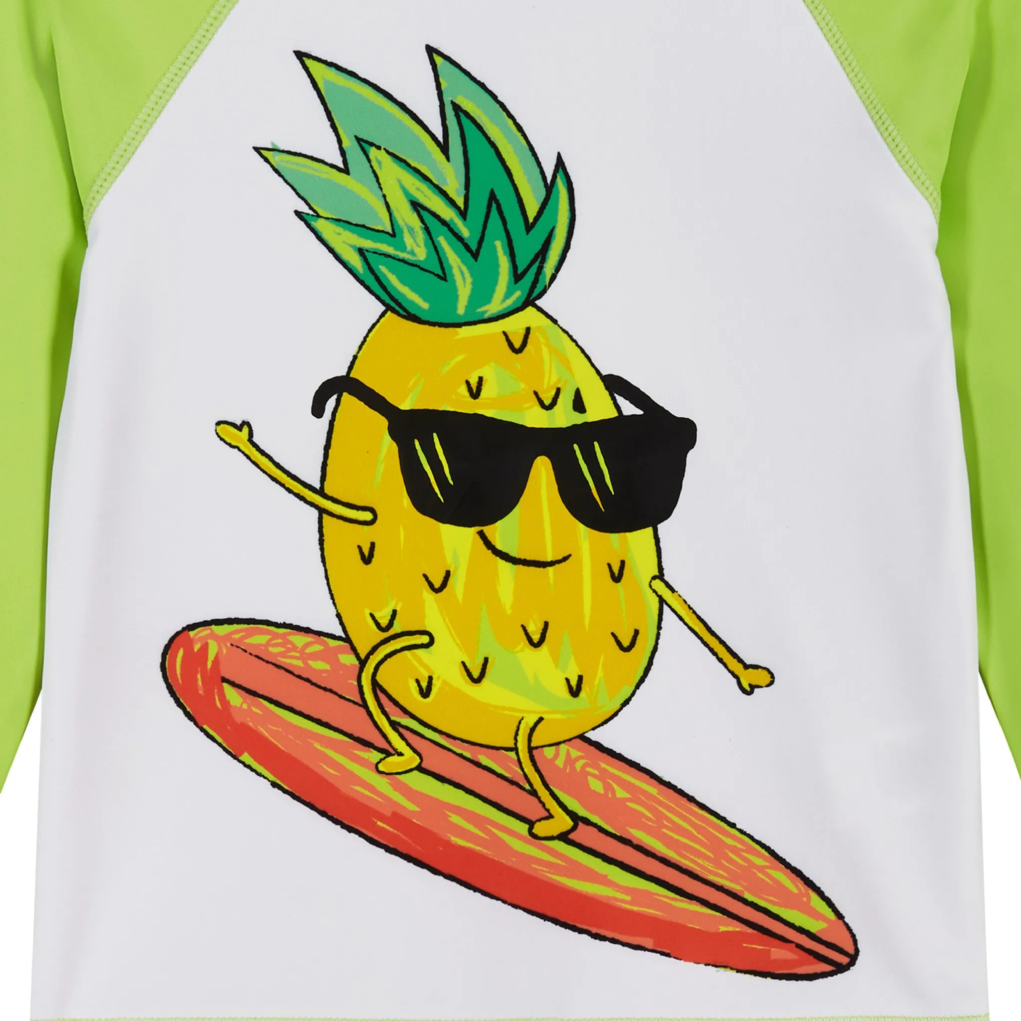 Kids Raglan Rashguard and Boardshort Set | Surfing Pineapple Graphic