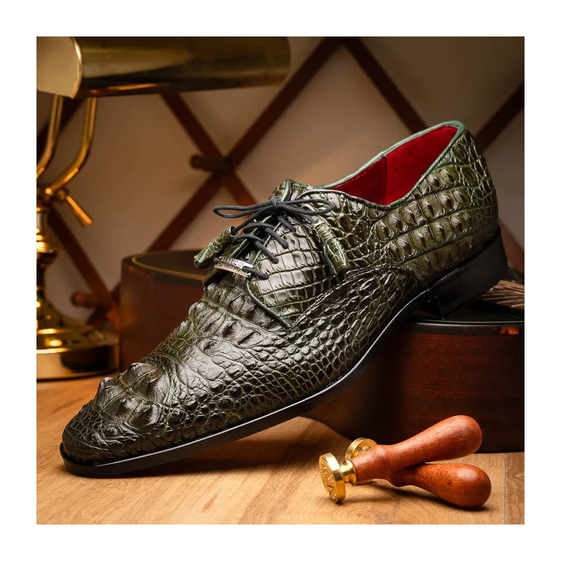 Marco Di Milano Nilo Men's Shoes Exotic Crocodile Derby Oxfords (MDM1186)