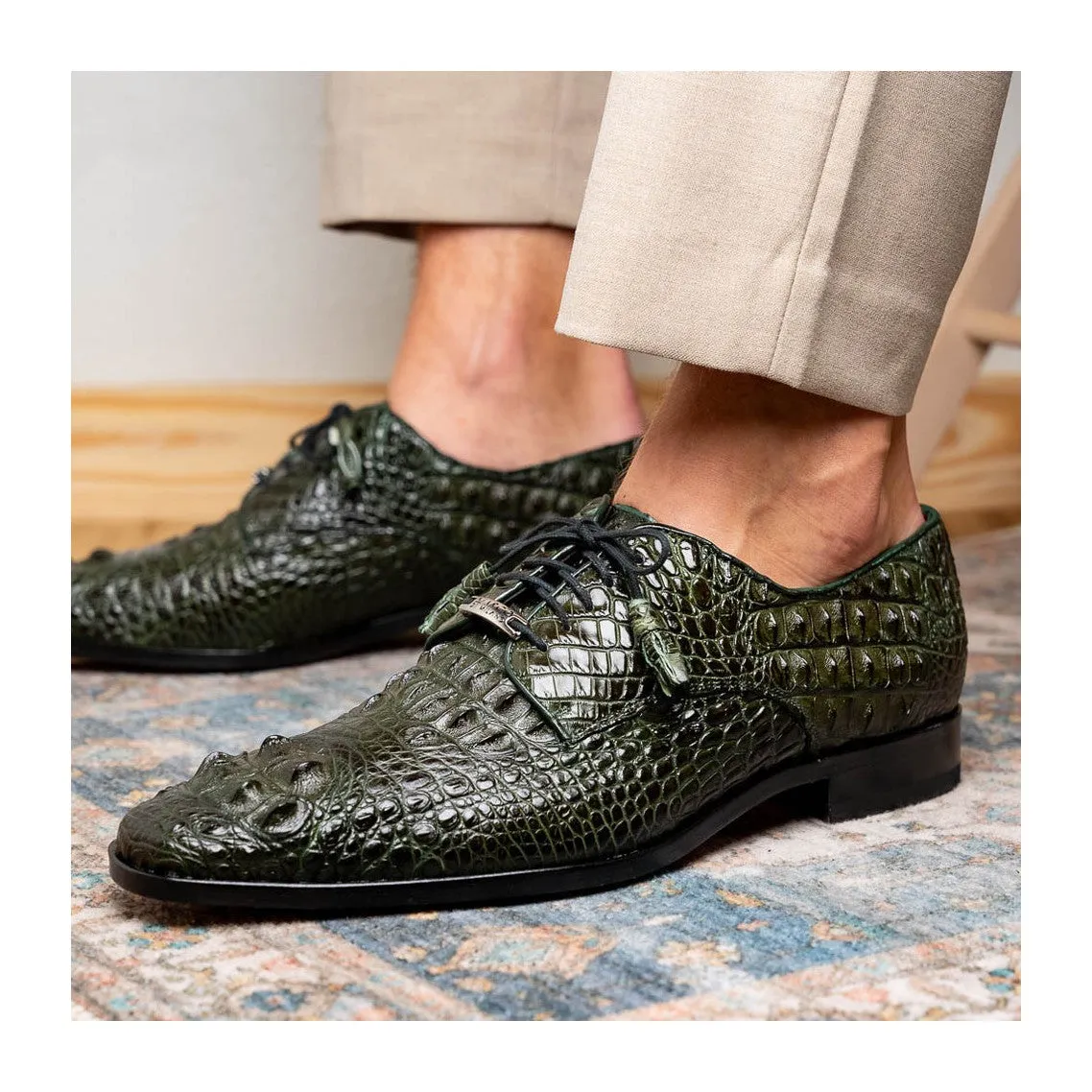 Marco Di Milano Nilo Men's Shoes Exotic Crocodile Derby Oxfords (MDM1186)