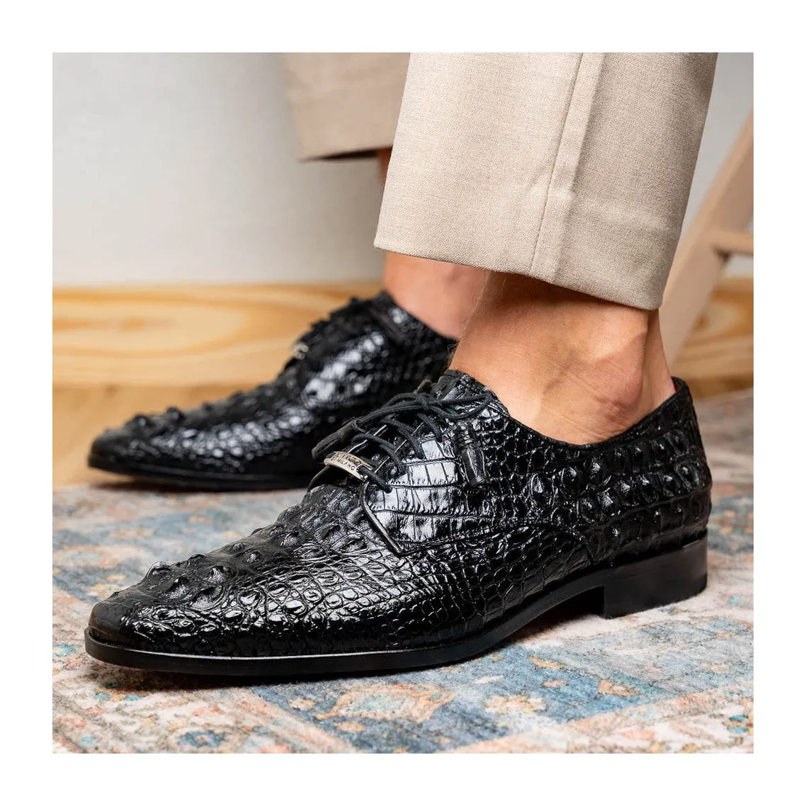 Marco Di Milano Nilo Men's Shoes Exotic Crocodile Derby Oxfords (MDM1186)