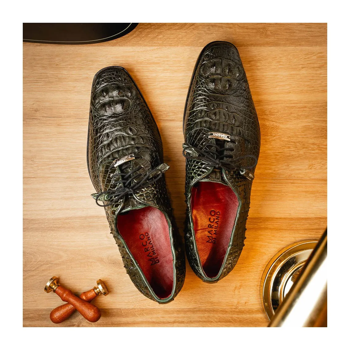 Marco Di Milano Nilo Men's Shoes Exotic Crocodile Derby Oxfords (MDM1186)