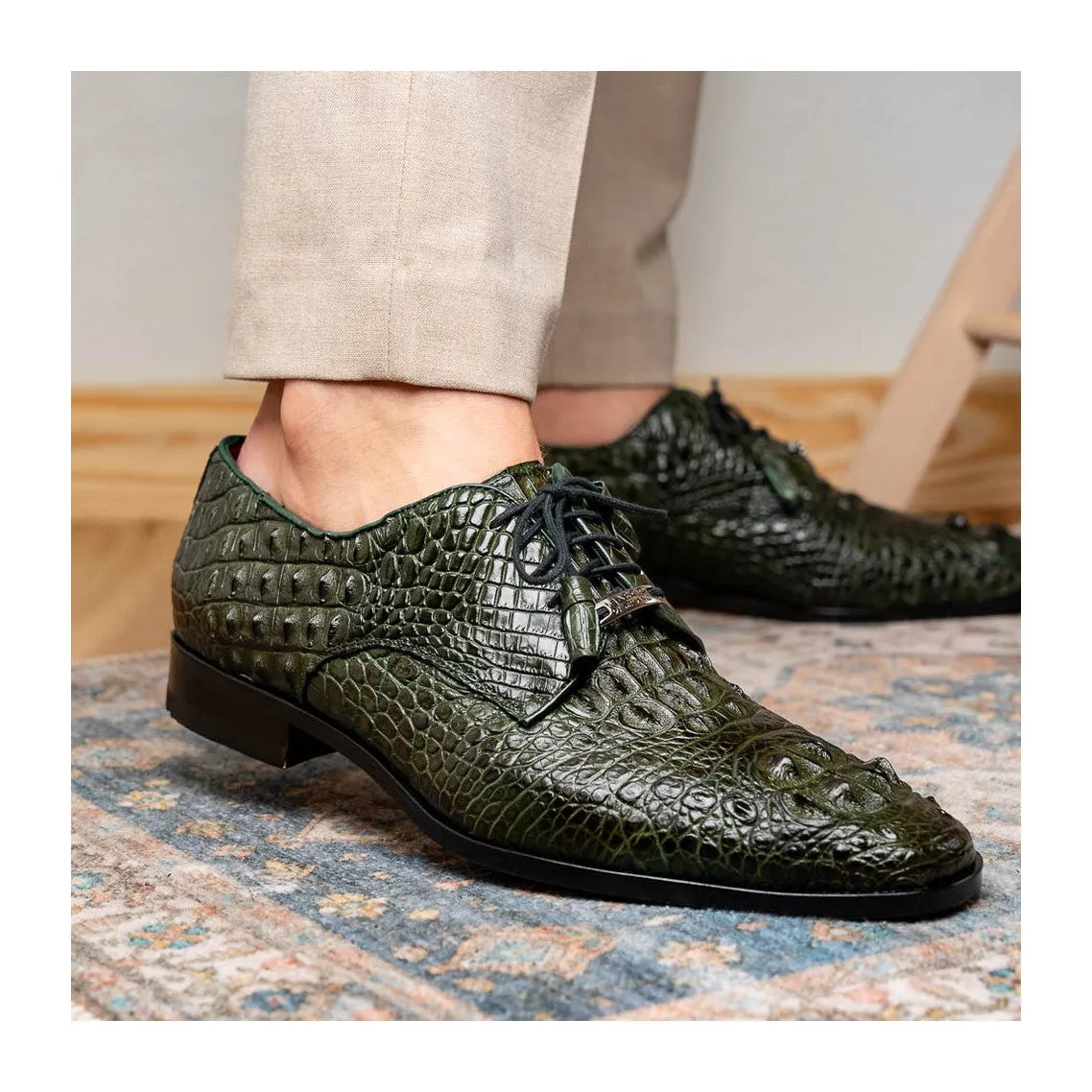 Marco Di Milano Nilo Men's Shoes Exotic Crocodile Derby Oxfords (MDM1186)