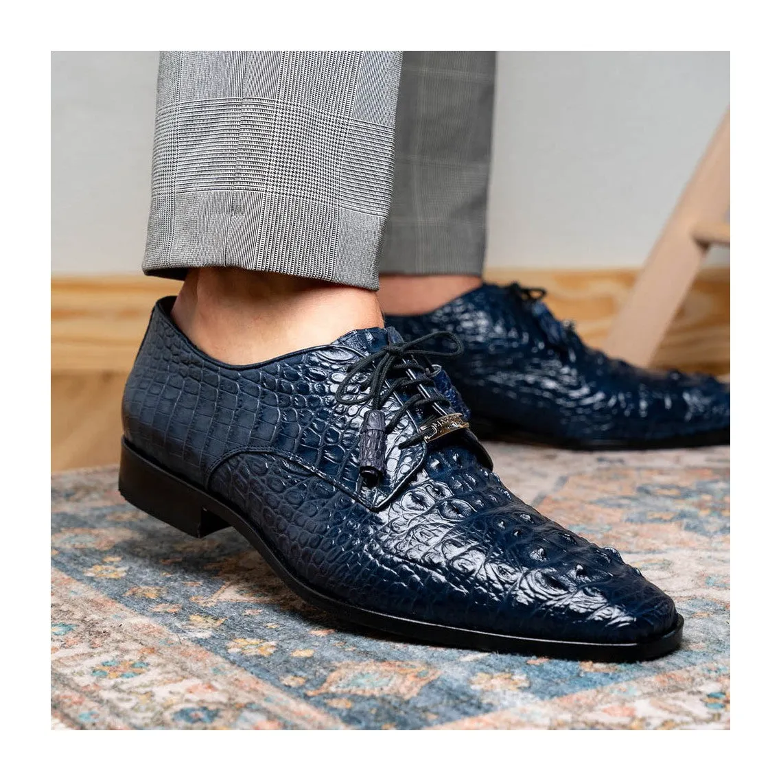 Marco Di Milano Nilo Men's Shoes Exotic Crocodile Derby Oxfords (MDM1186)