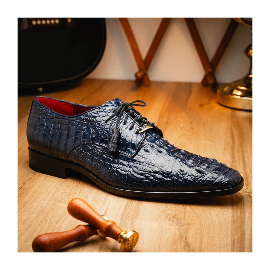 Marco Di Milano Nilo Men's Shoes Exotic Crocodile Derby Oxfords (MDM1186)